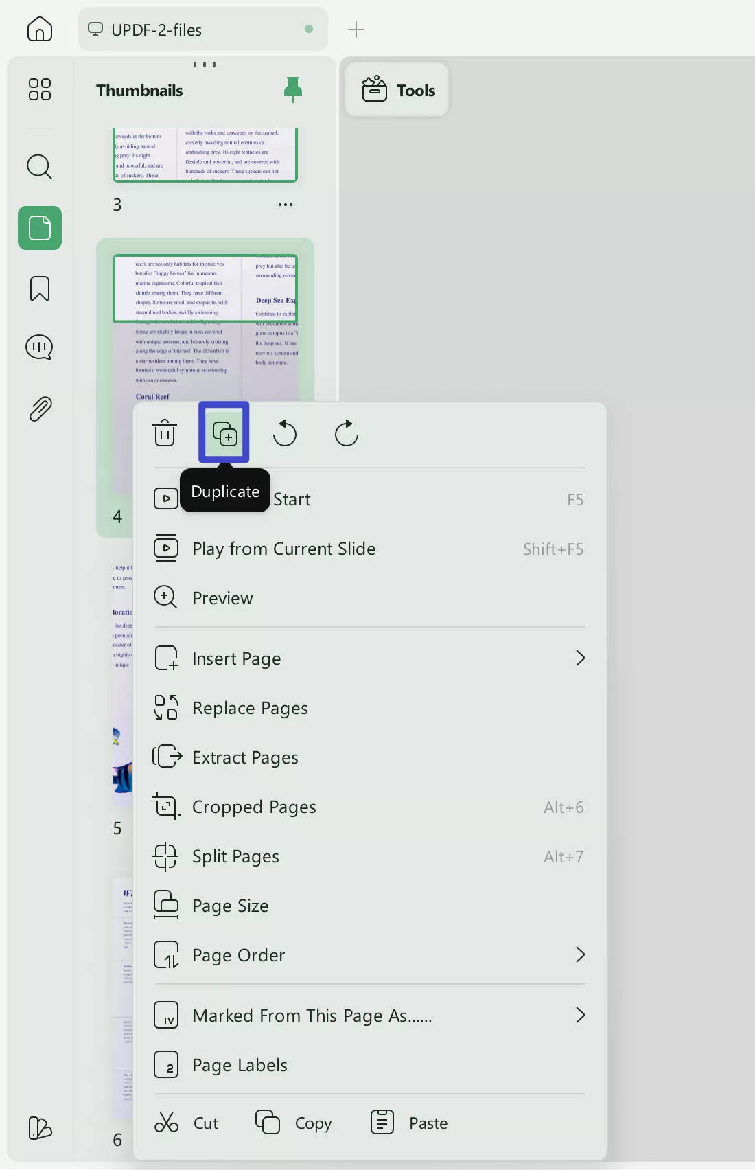divide a word page into 4 delete