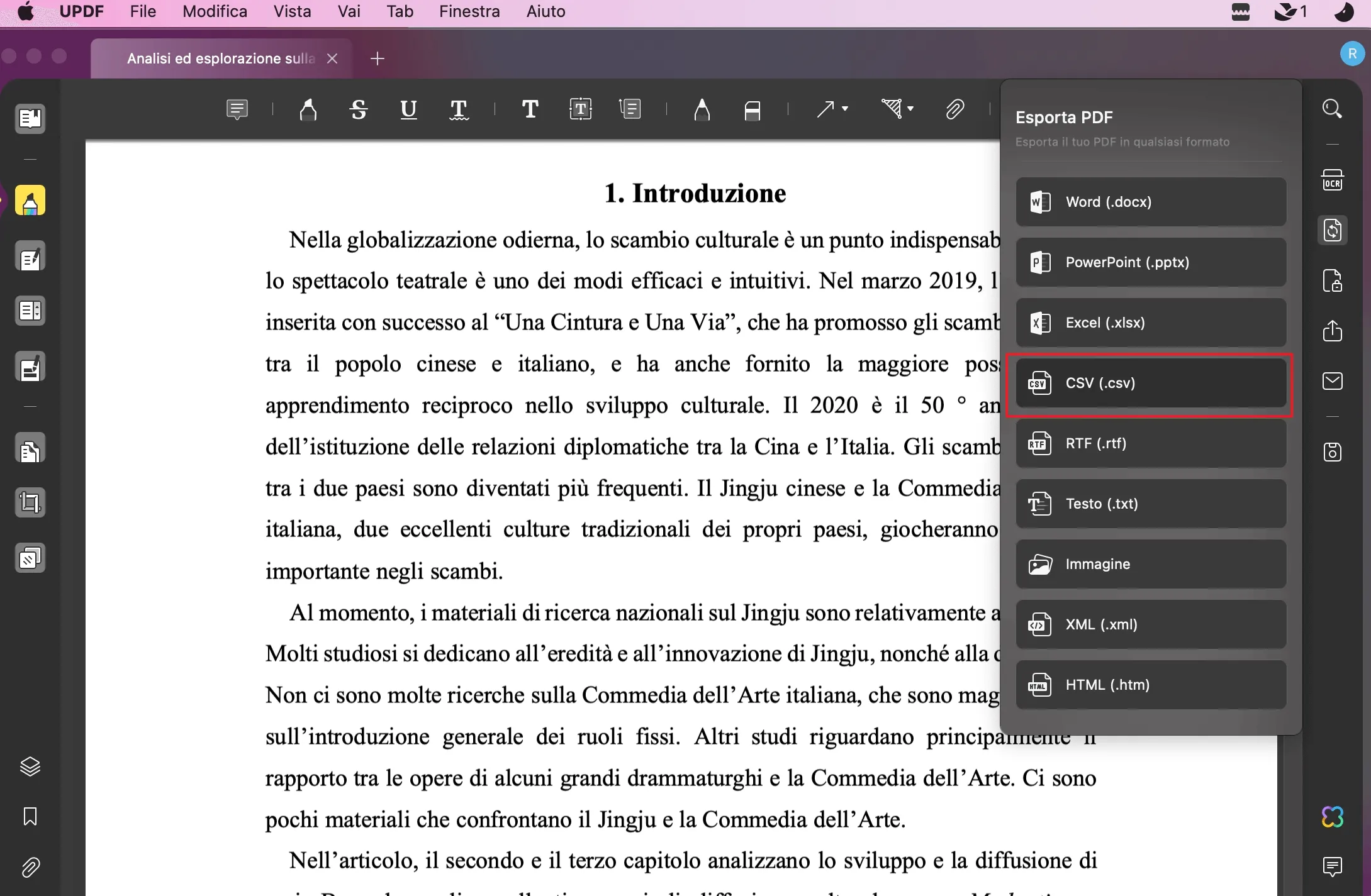 convertire PDF in CSV su Mac