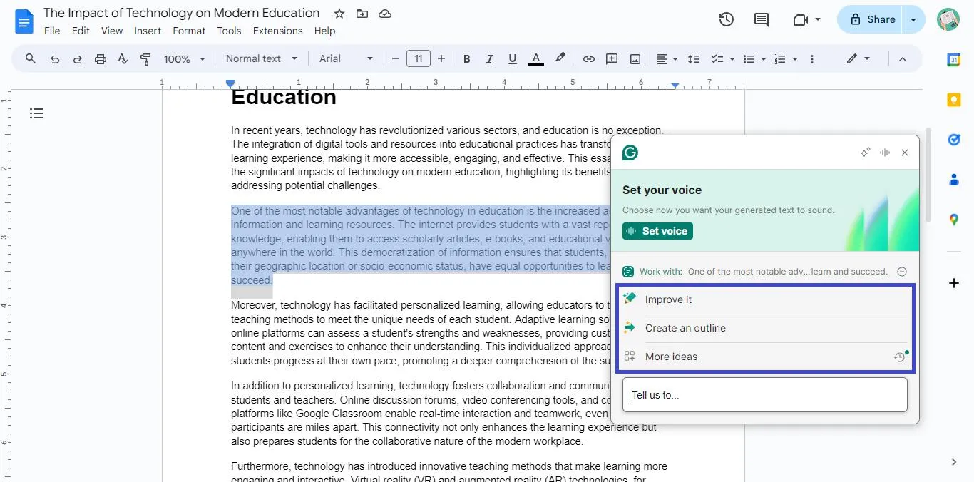 essay improver ai Rewrite with Grammarly AI