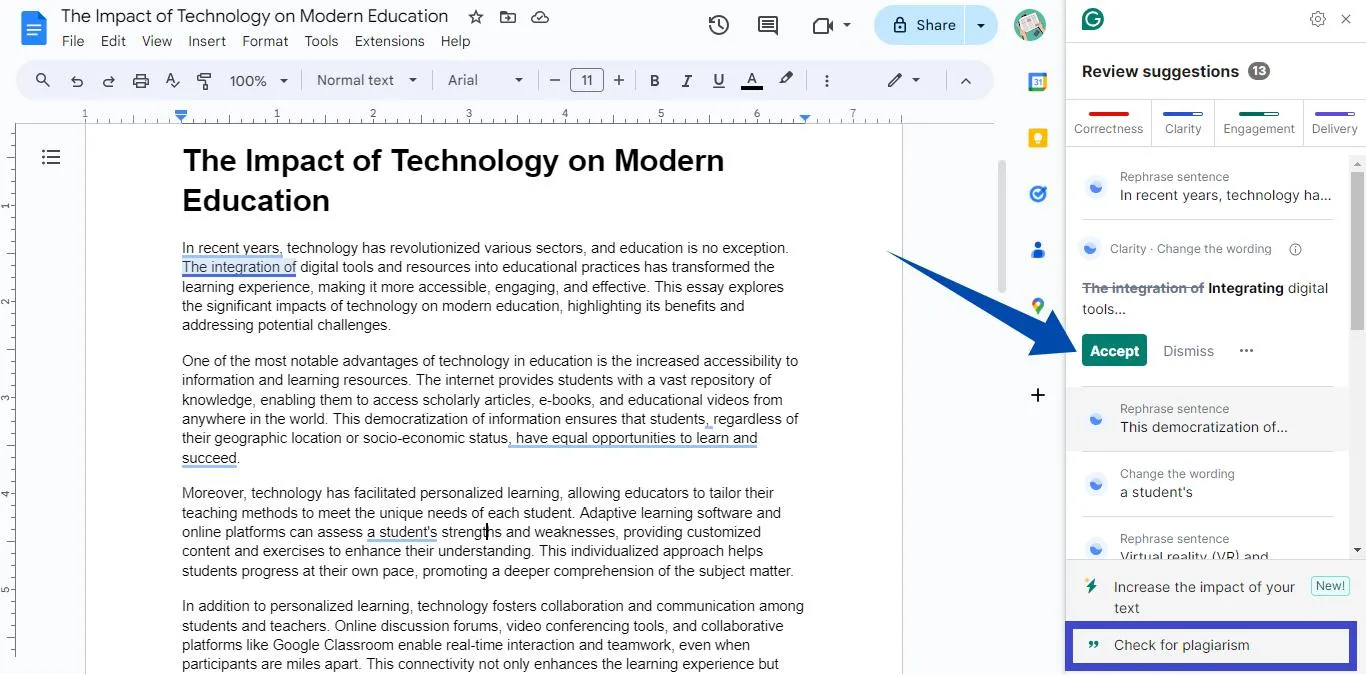 essay improver ai Accept suggestions