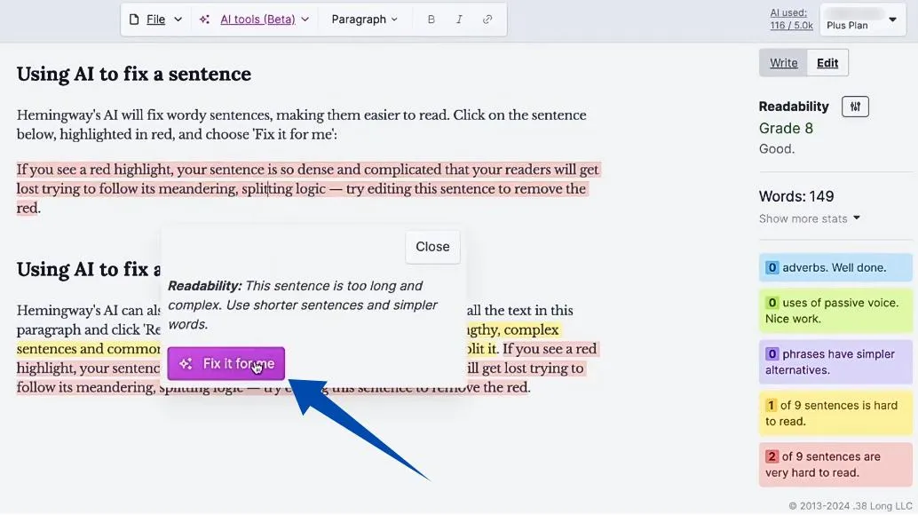 ai essay fix