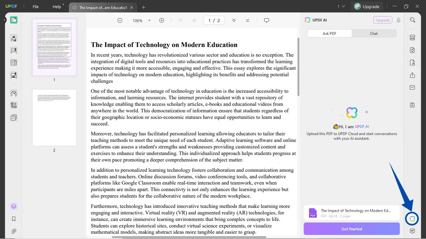 essay improver ai Select UPDF AI with UPDF