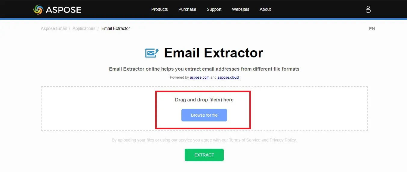 upload PDF files to extract emails from the PDF with UPDF