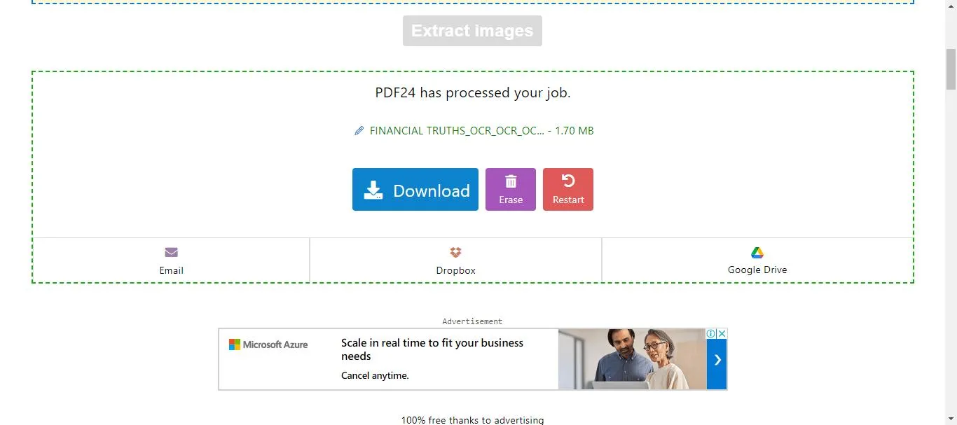 Extract images from PDF online download the images with PDF24 Tools
