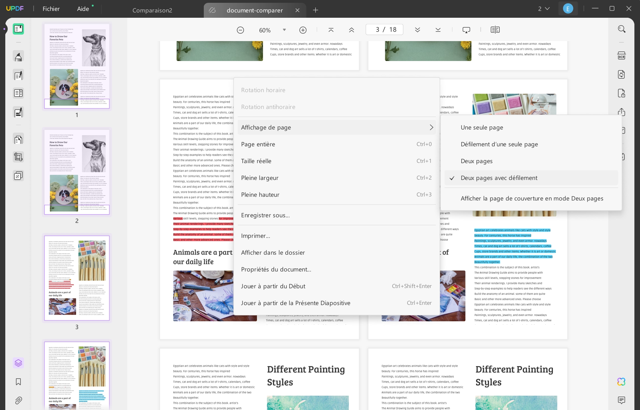 comparer pdf