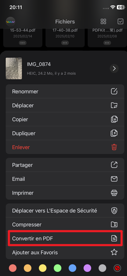 convertir en pdf iphone