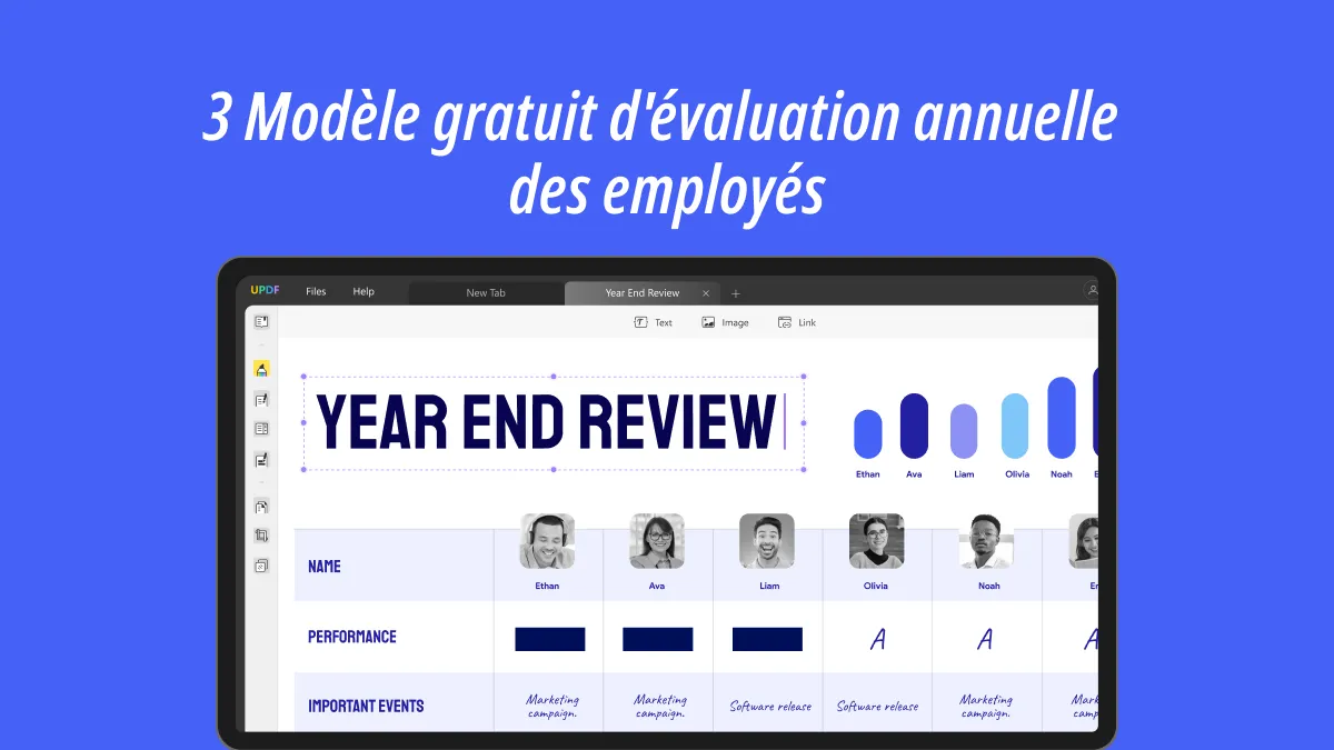 Exemple de bilan annuel : Comment modifier les modèles d'évaluation annuelle des employés