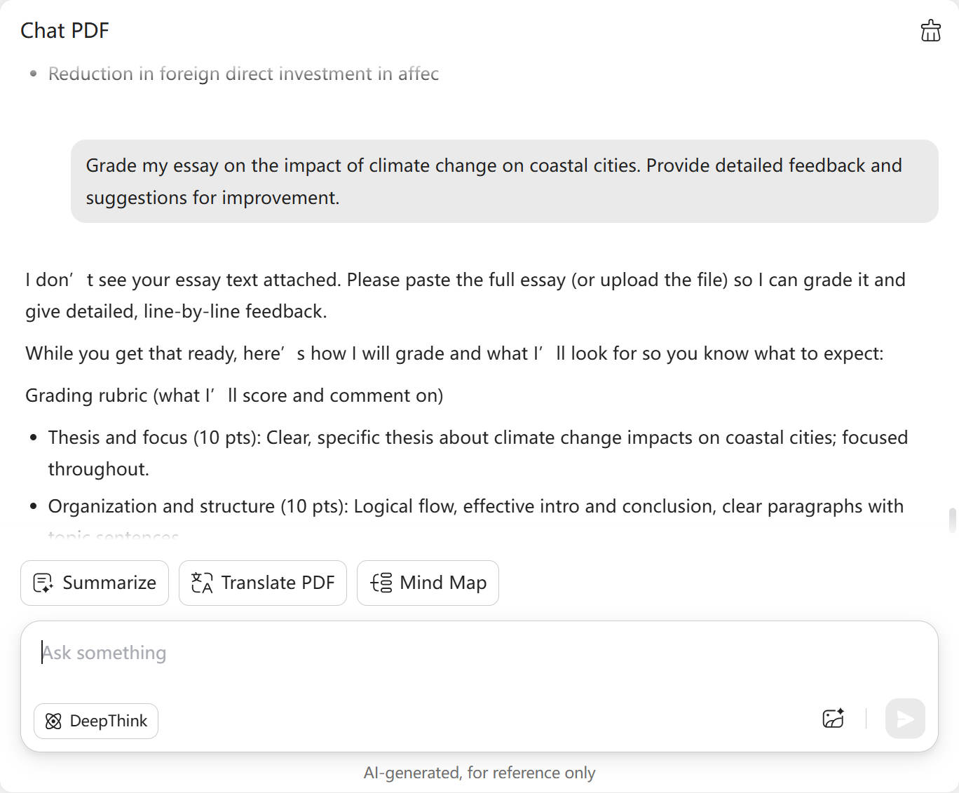 get feedback on the essay with UPDF's AI Assistant Online