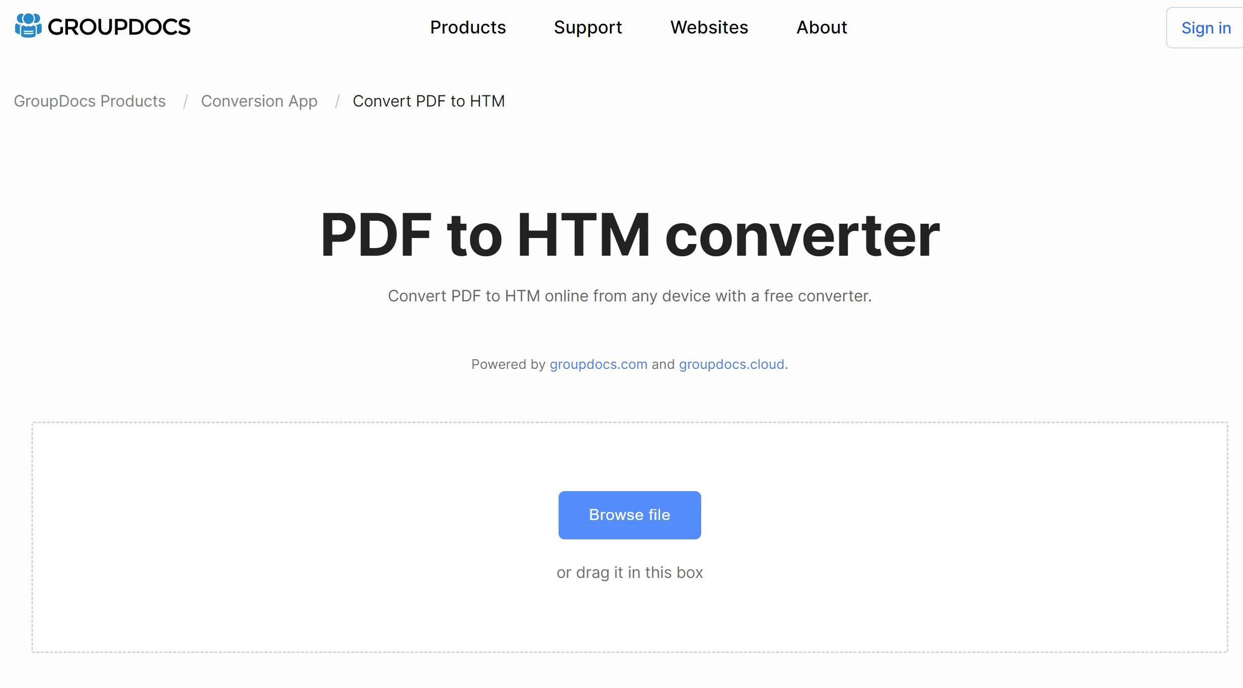 GROUPDOCS PDF to HTM Converter