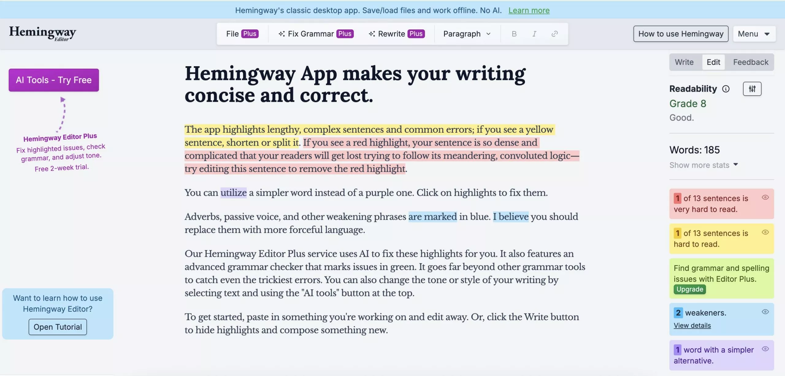 hemingway app 2025
