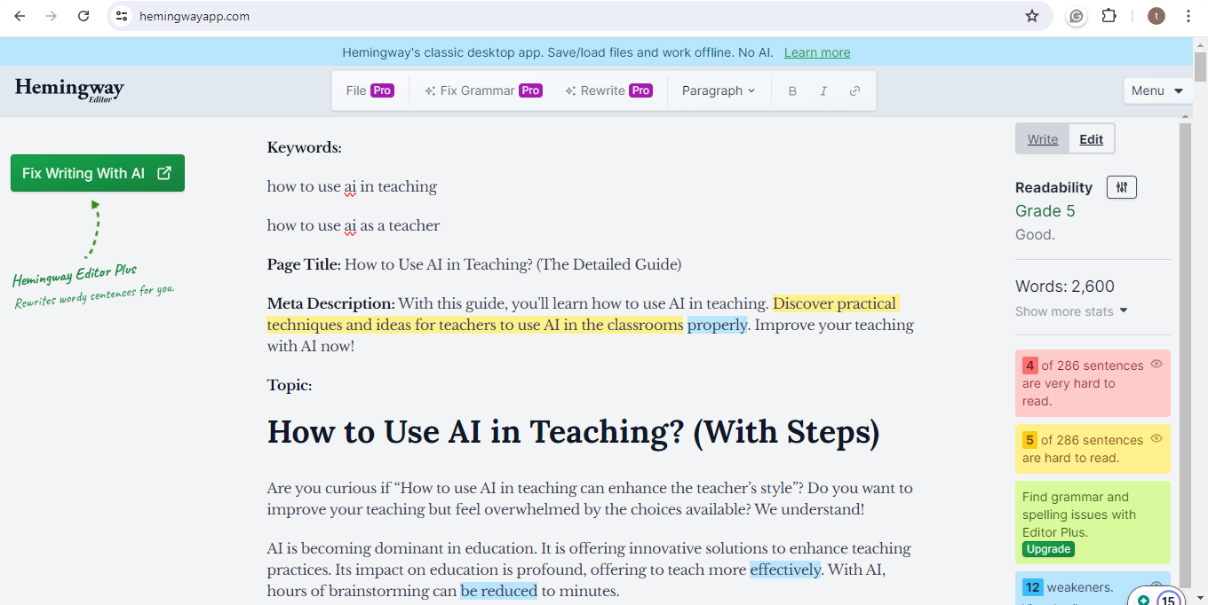 interface do site do hemmingway
mac apps para estudantes