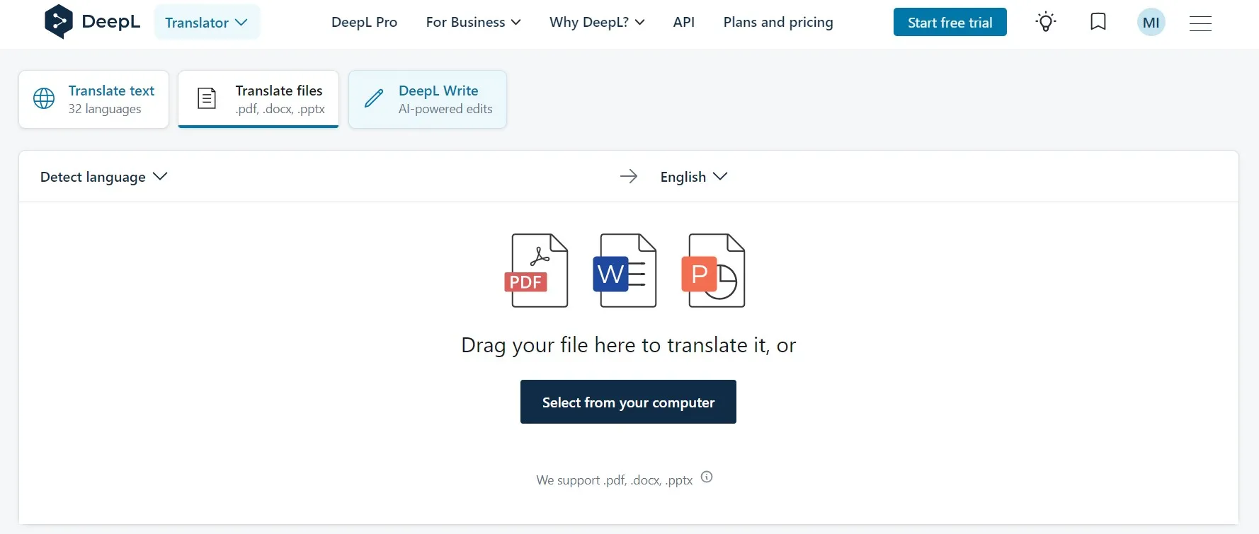 how to translate word document DeepL