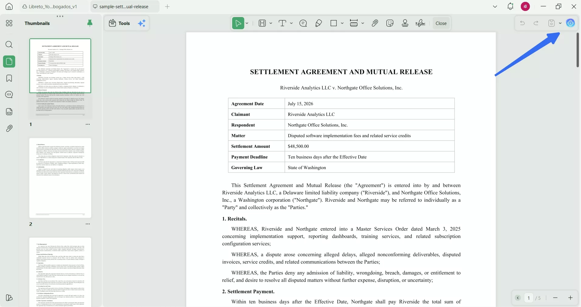 open document in updf