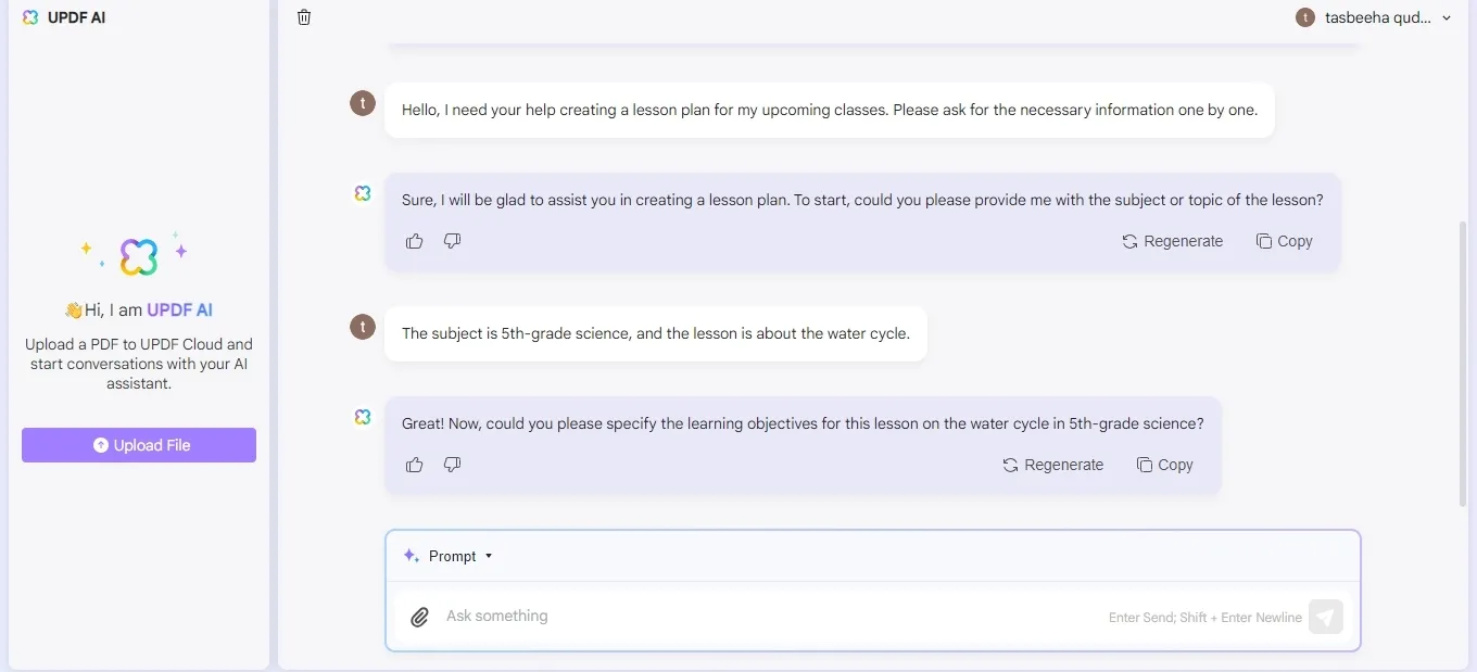 how to use ai in teaching provide subject and grade level to UPDF’s AI Assistant