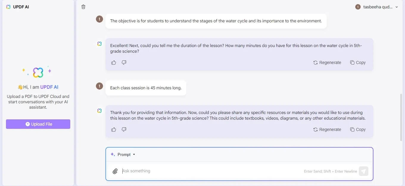 como usar ia no ensino especifique a duração da aula