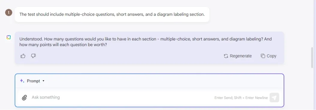 how to use ai in teaching define test format