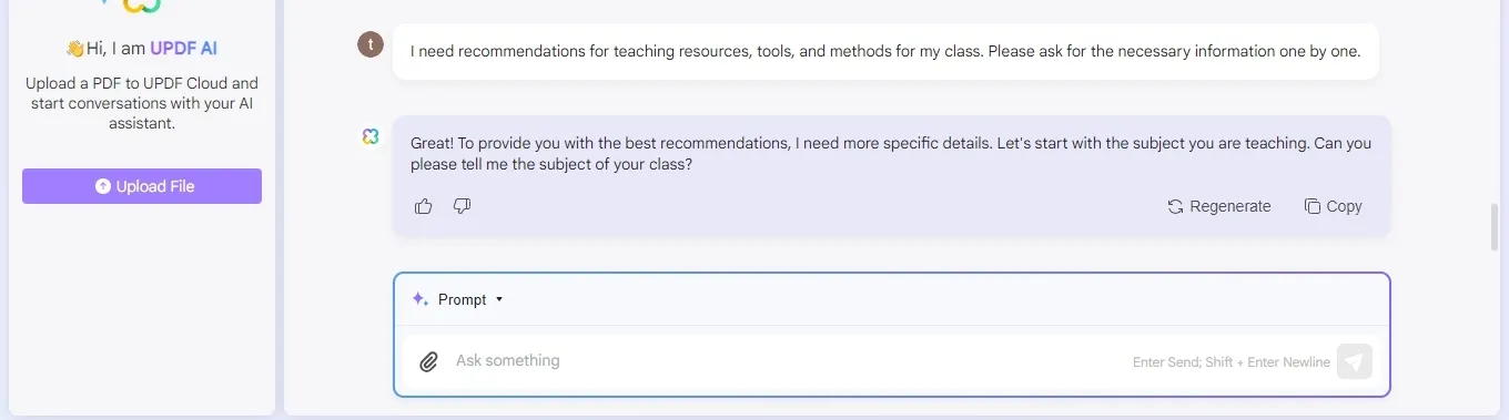 how to use ai in teaching Ask UPDF AI for teaching recommendations