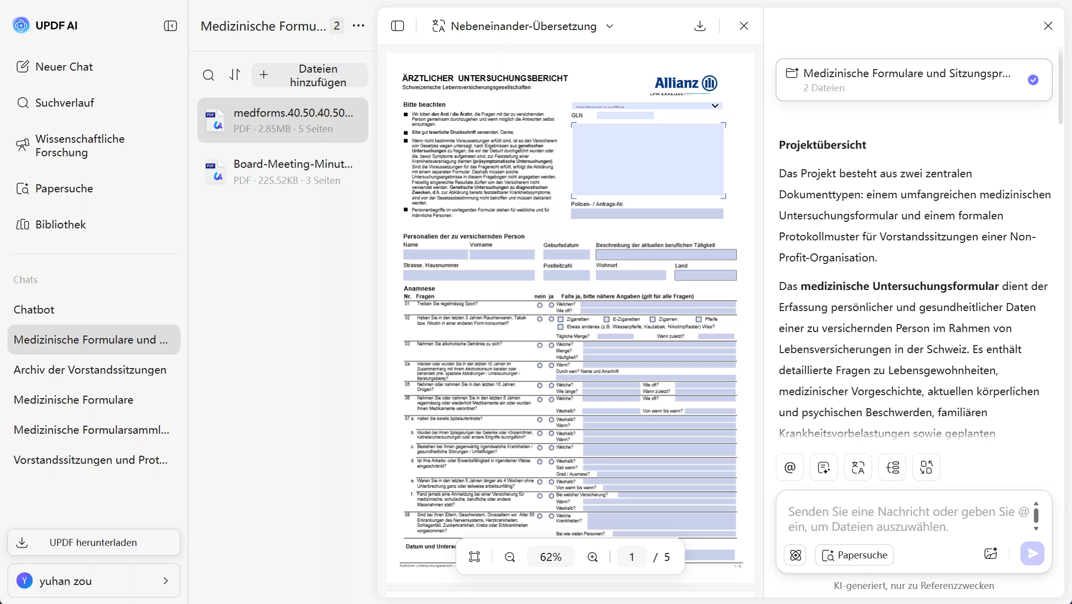 Chatten mit mehreren PDFs