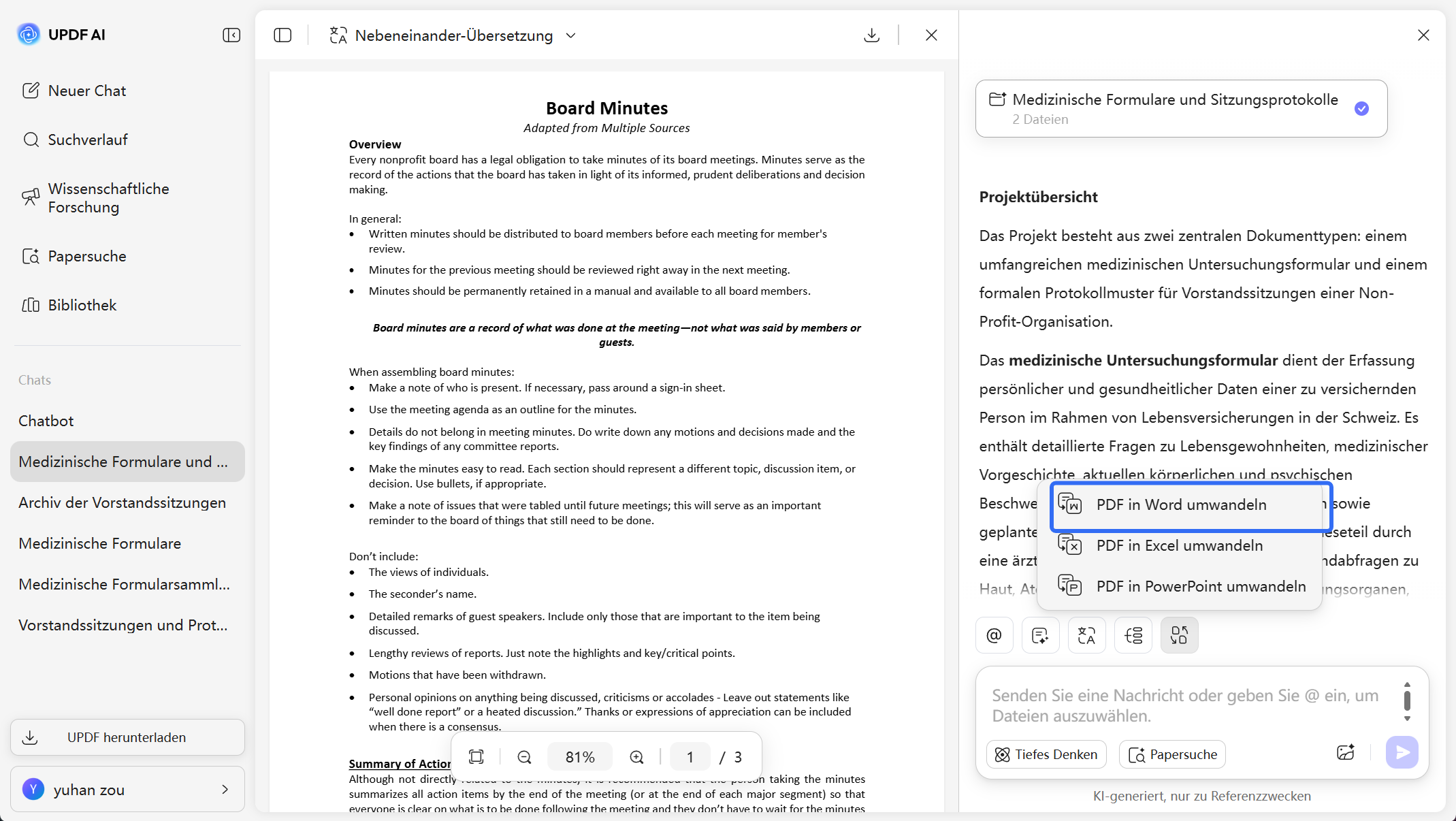 PDF in Word, Excel und PowerPoint konvertieren