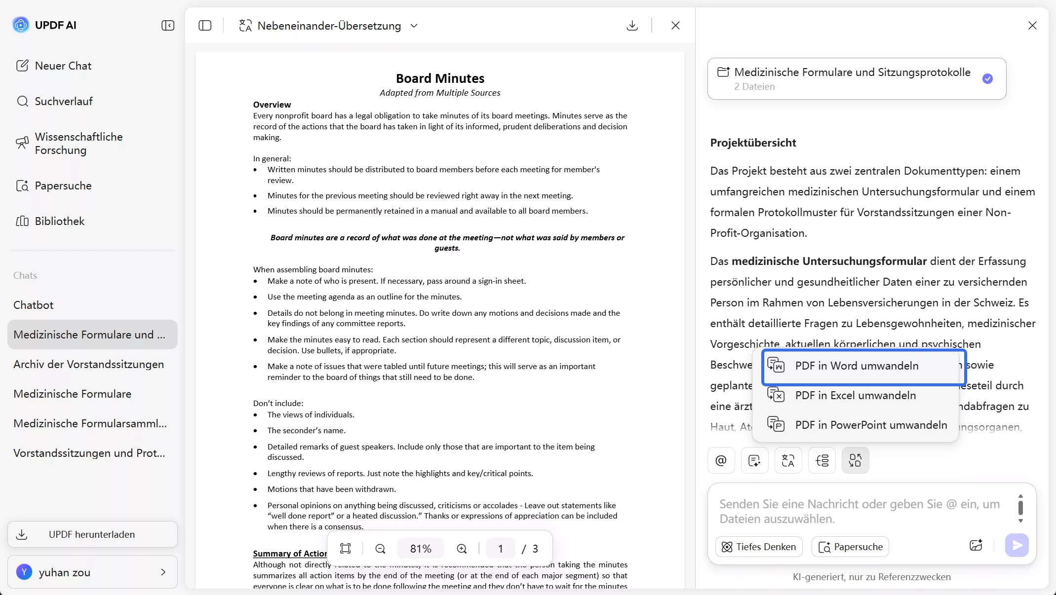 PDF in Word, Excel und PowerPoint konvertieren