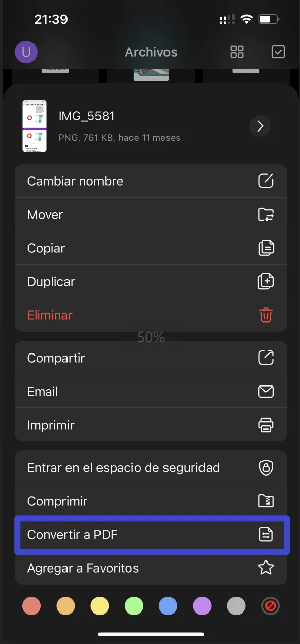 convertir imágenes a PDF con UPDF en iOS