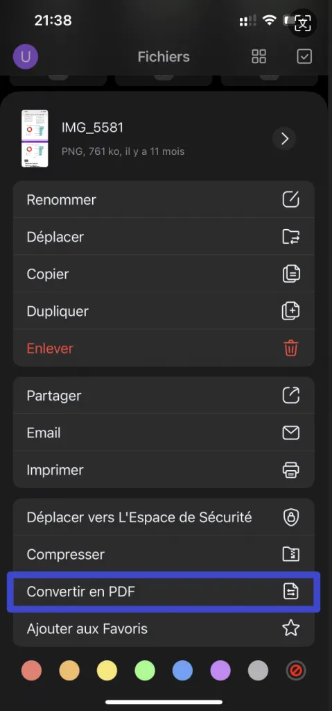 convertir une image en PDF avec UPDF sur iOS