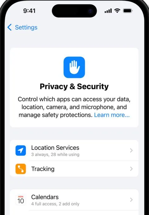  ميزة الخصوصية في iOS 18