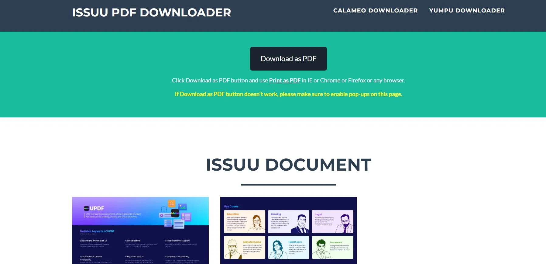 issuu to pdf via downloader