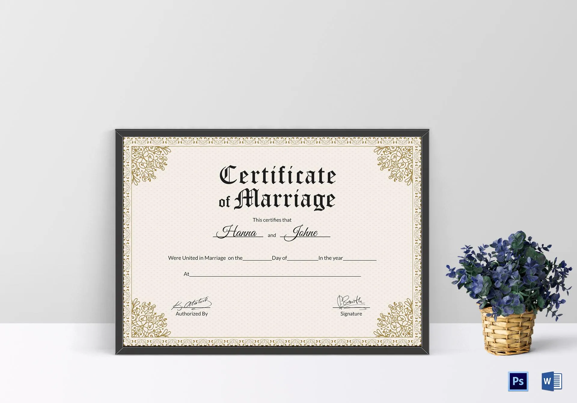 Renewing vows marriage certificate form pdf.