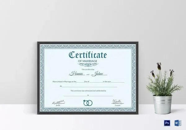 formal look marriage certificate form pdf.