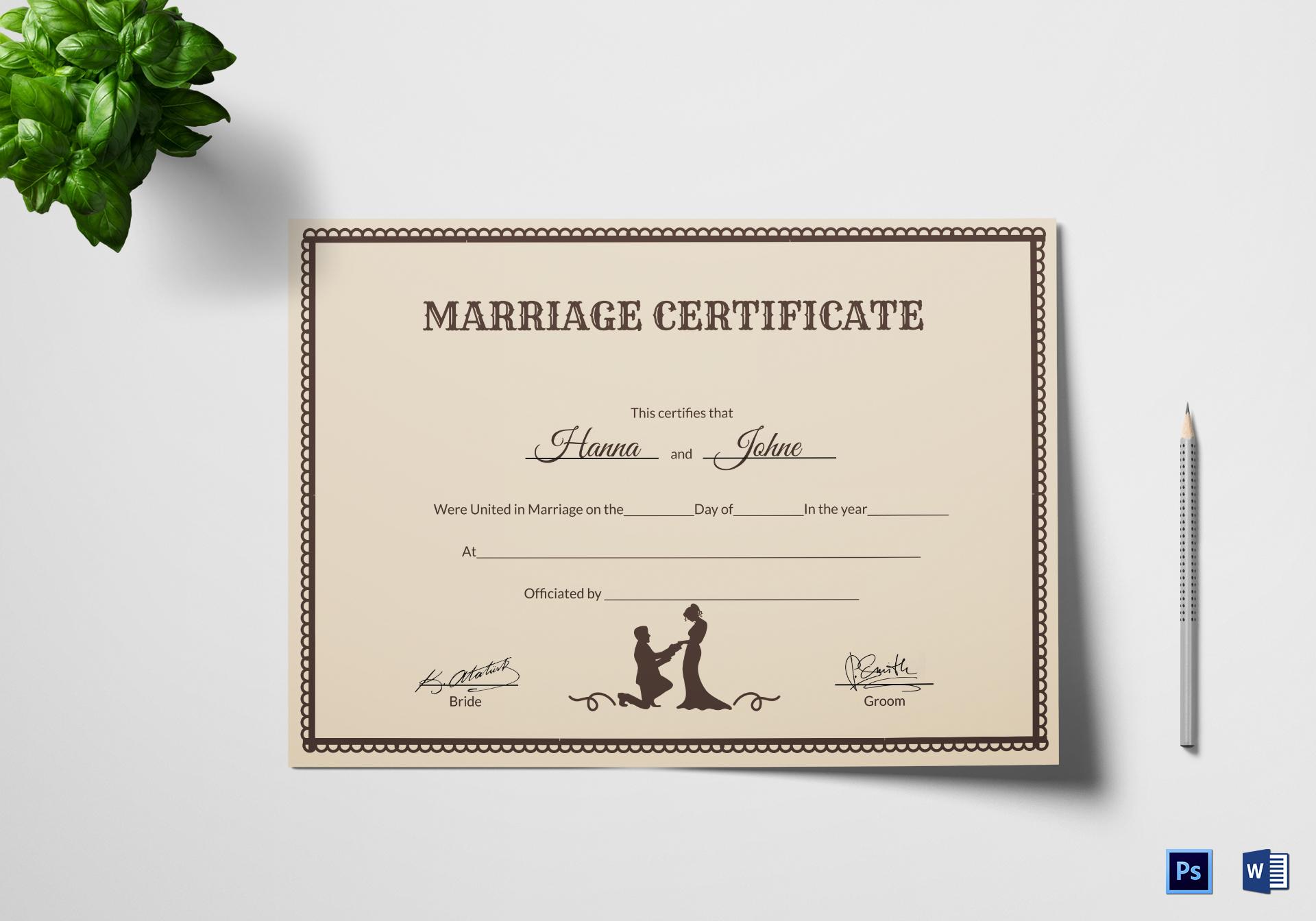 certificato di matrimonio da scaricare