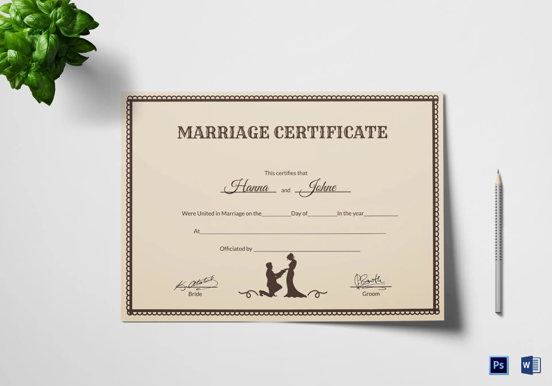 vintage marriage certificate form pdf.