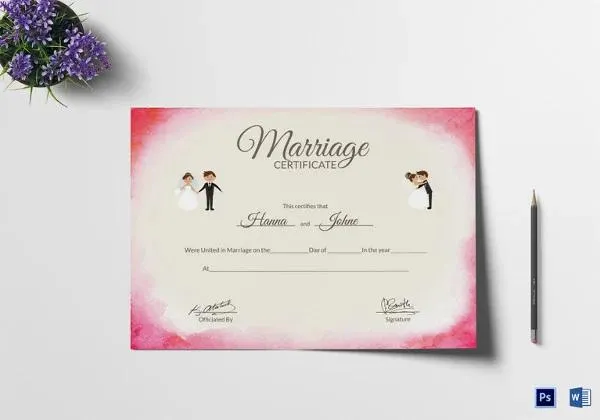 elegant marriage certificate form pdf.