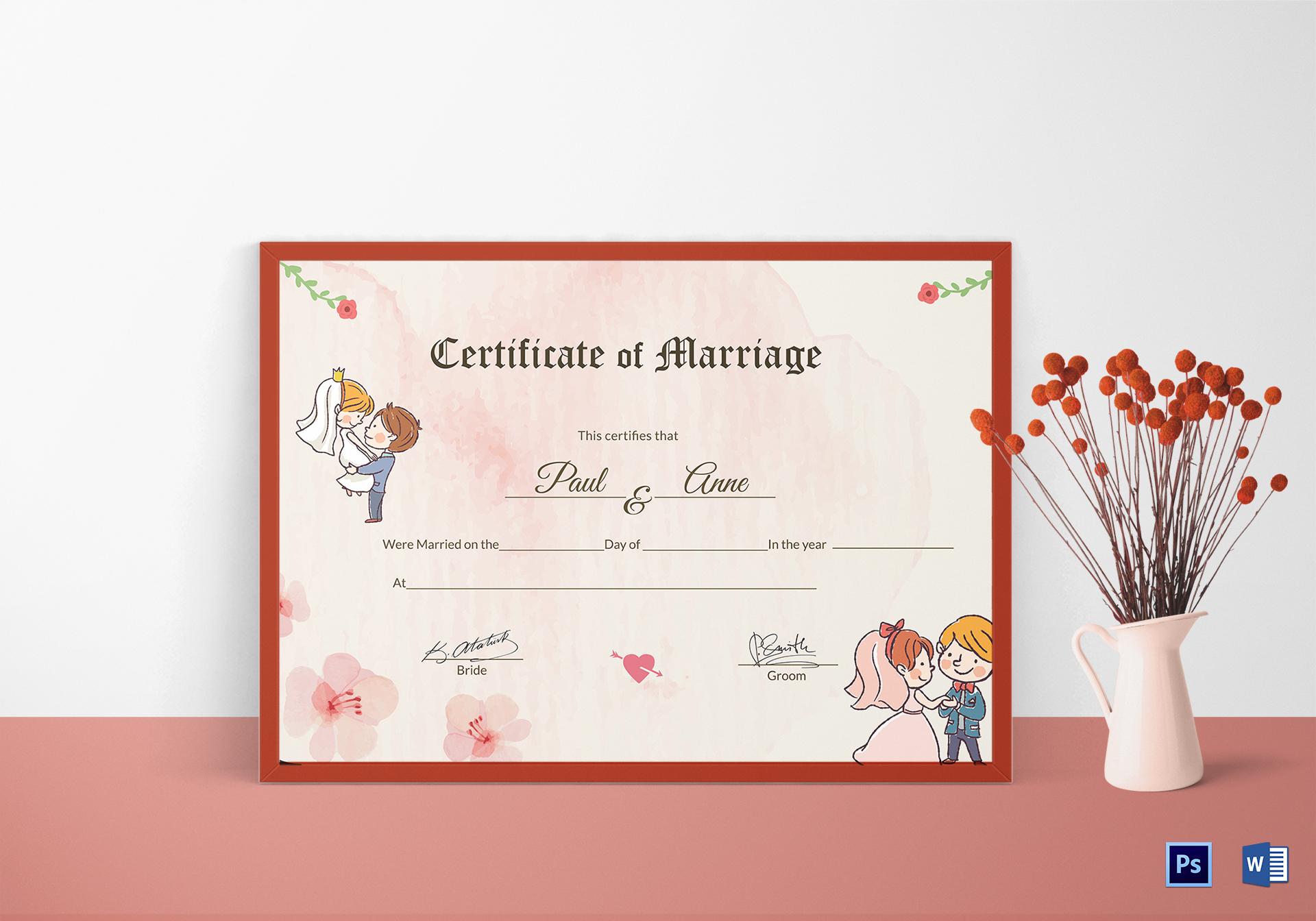 certificato di matrimonio