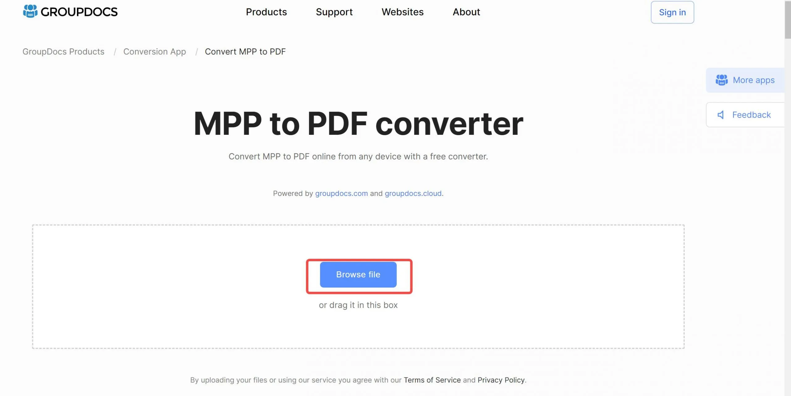 MPP to PDF groupdocs