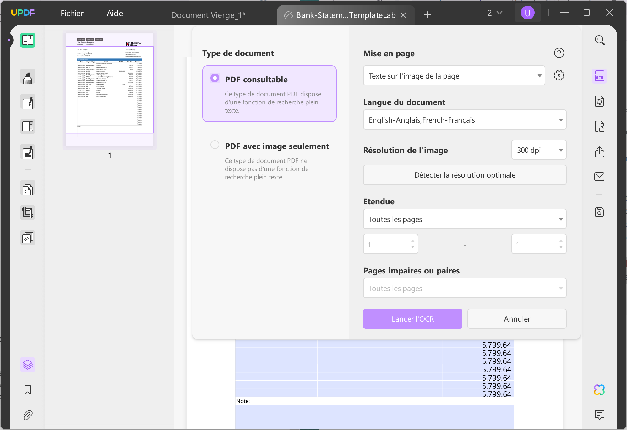 convertir relevé bancaire pdf en excel