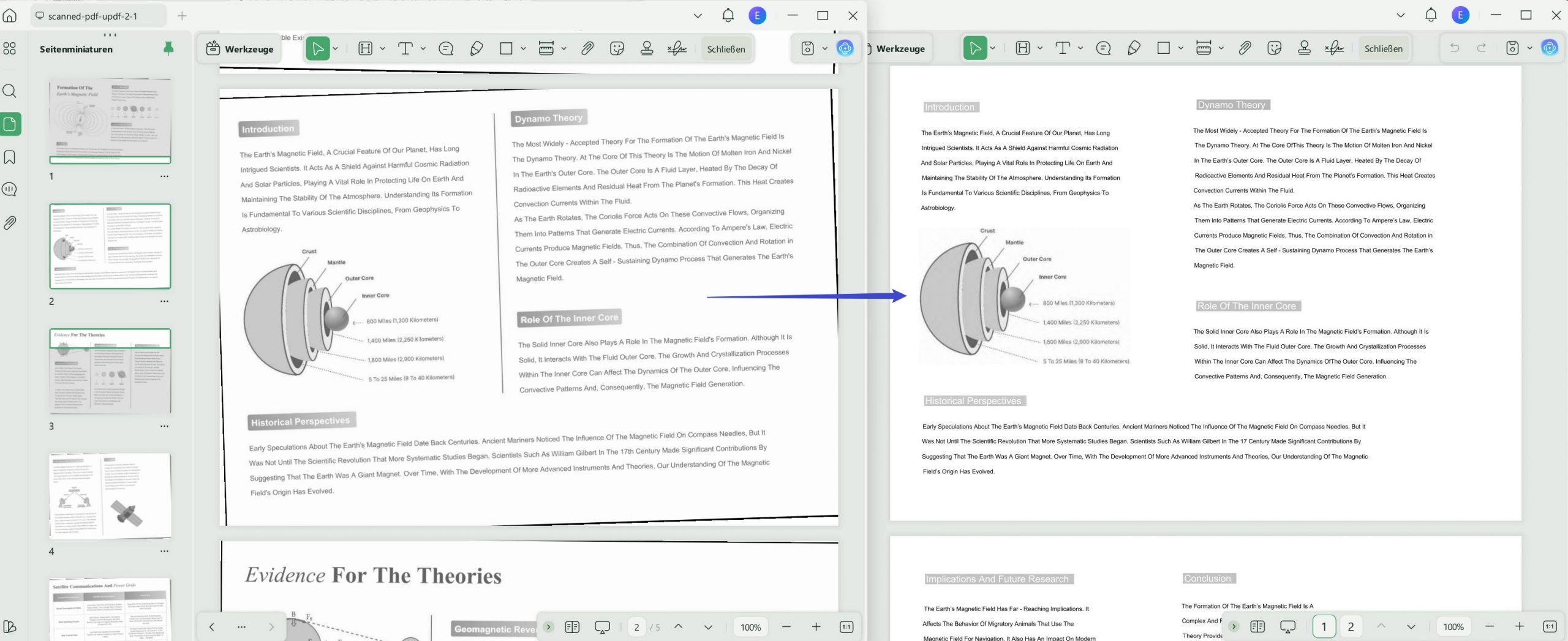 PDF schärfen UPDF OCR durchführen