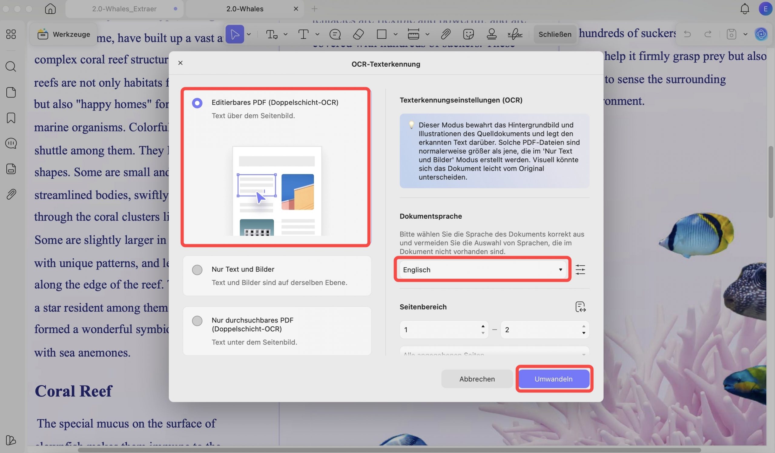 Gescannte PDF übersetzen