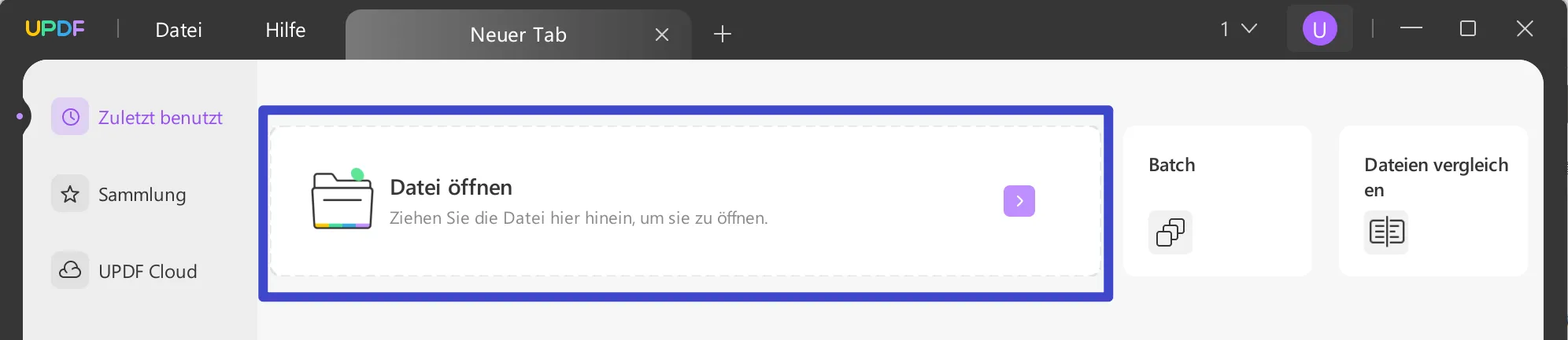 So machen Sie eine PDF-Datei signierbar Öffnen Sie die PDF-Datei mit UPDF, um sie signierbar zu machen