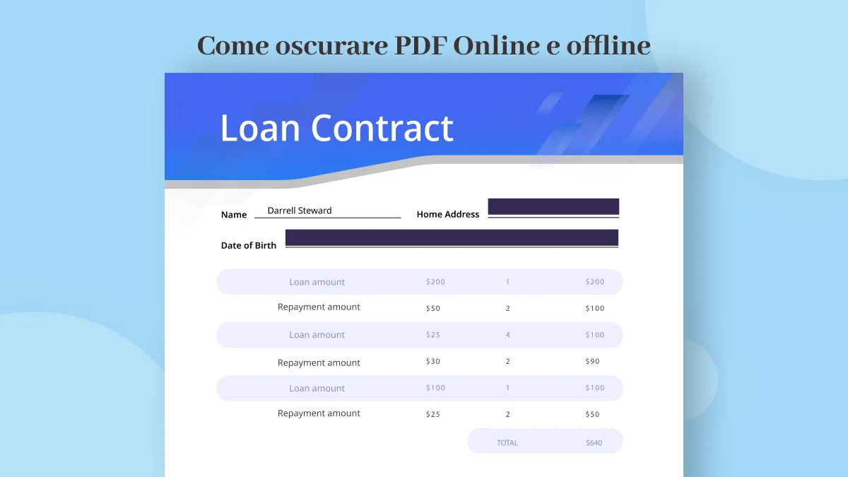 Oscurare PDF online ed offline