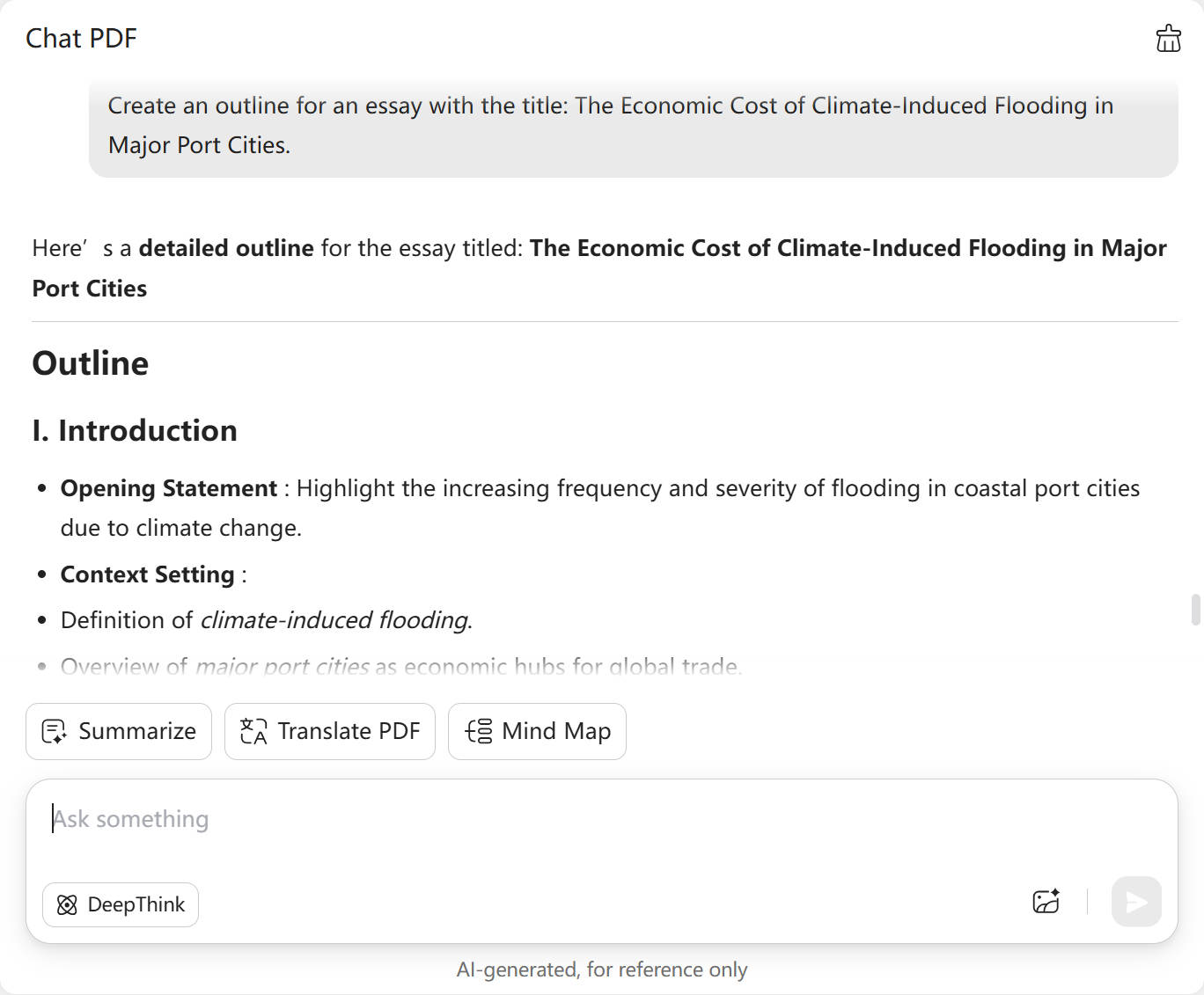 create the outline with UPDF's AI Assistant Online