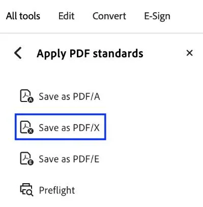 save as PDF/X with Adobe Acrobat