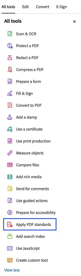 what is a pdf e apply PDF standards with adobe acrobat