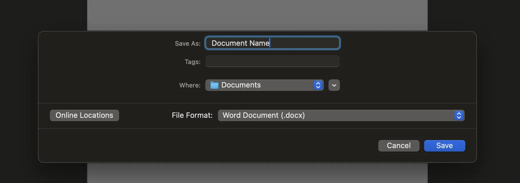 save the word to convert PDF to Word on Mac
