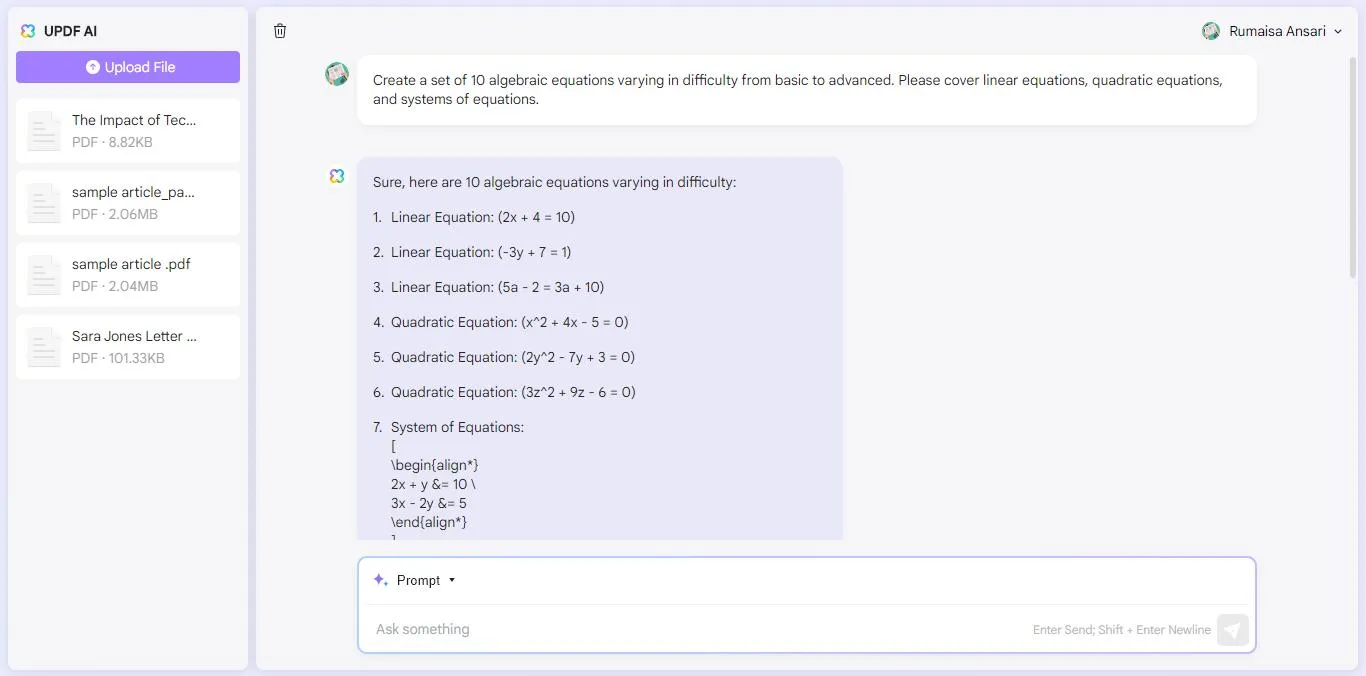 create the sample test