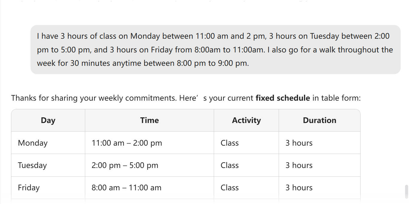 specify weekly schedule with UPDF's AI Assistant