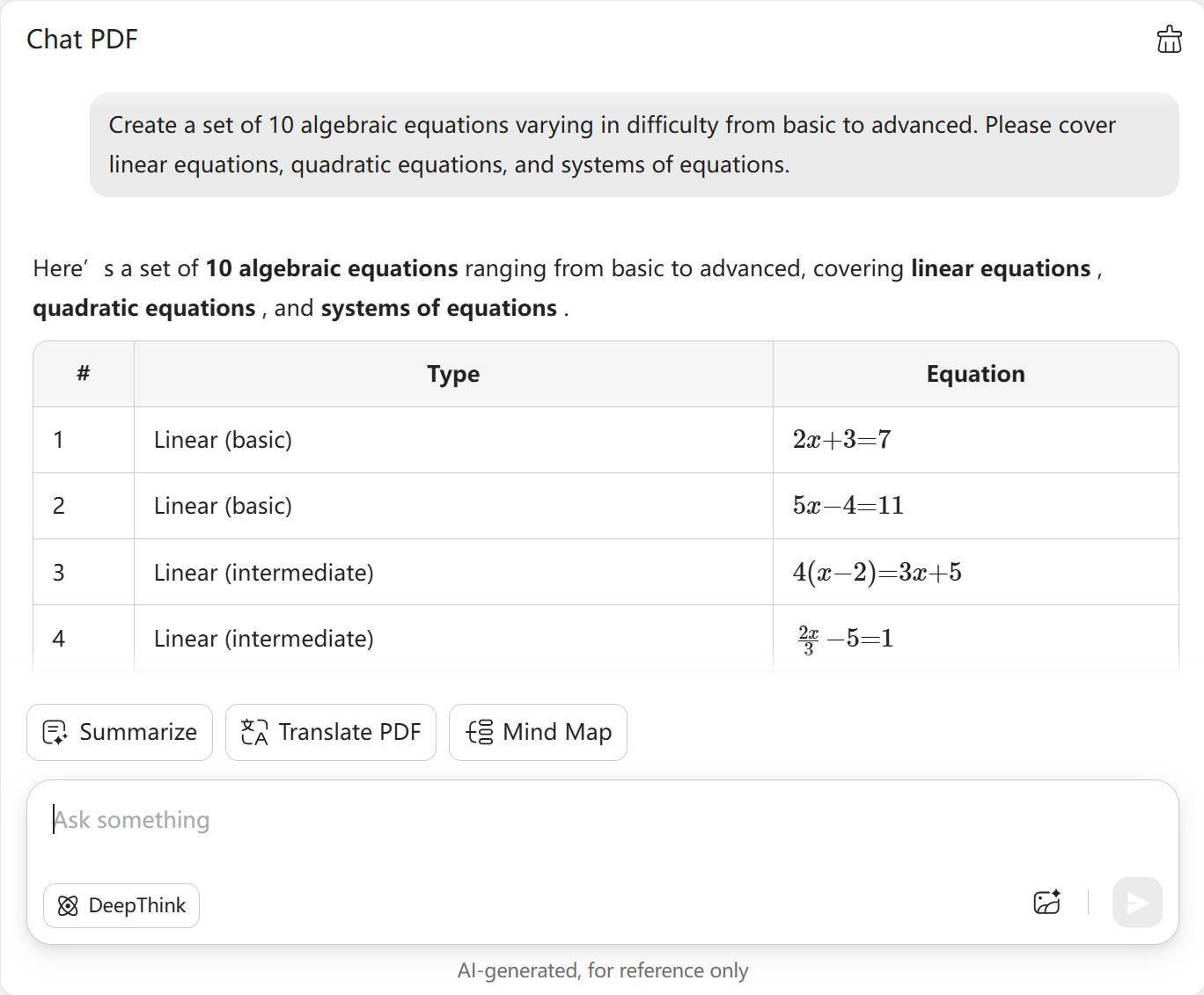 create the sample test