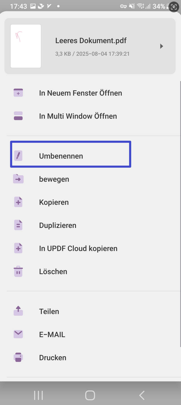 PDF umbenennen PDFs auf Android umbenennen.