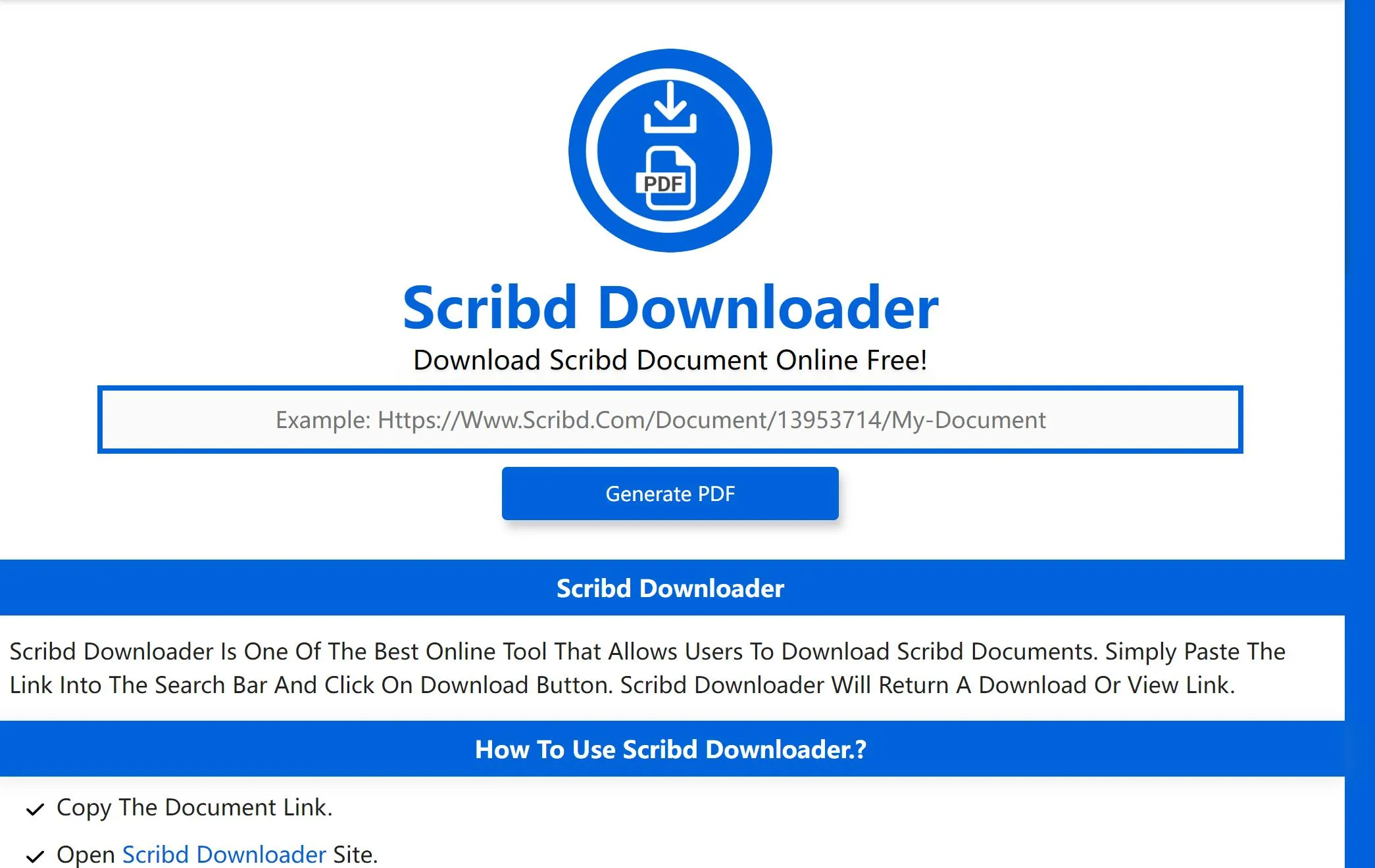 scribd를 PDF로 변환 Scribd Downloader.is