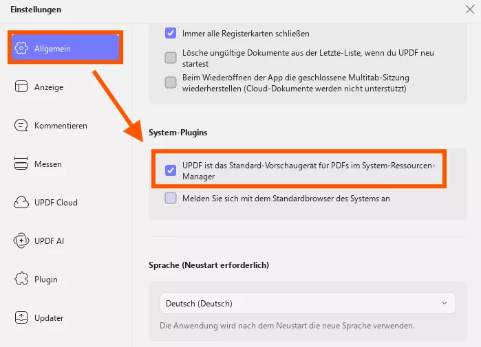 UPDF ist das Standard-Vorschaugerät für PDFs im System-Ressourcen-Manager